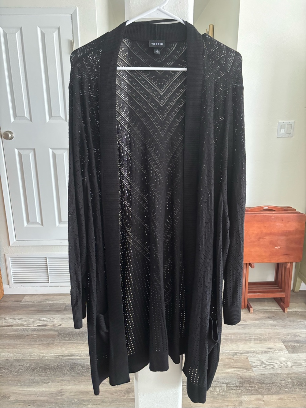 torrid Black Open-Front Eyelet Cardigan